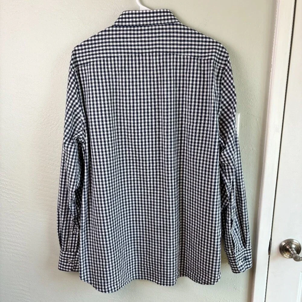 Banana Republic Slim Fit Gingham Check Long Sleeve Button Down Shirt Mens Size L